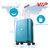 VIP Unisex Quad Hard Shell Spinner Wheels Luggage, ICE BLUE,21x38x 55-S