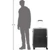 VIP Locus-Max 8 Wheel Hard Luggage TSA Lock Expandable Medium-67cm 3.7kg (Black)