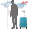 حقيبة سفر VIP بعجلات دوارة رباعية صلبة للجنسين، أزرق ثلجي، 21x38x 55-S