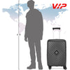 VIP Unisex Quad Hard Shell Spinner Wheels Luggage, BLACK,21x38x 55-S