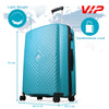 VIP Unisex Quad Hard Shell Spinner Wheels Luggage, ICE BLUE, 30x51x76-L