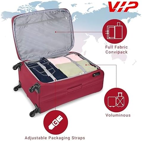 VIP Toronto Plus Large 79cm Red Expandable Luggage with TSA