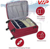 VIP TORONTO PLUS 4Wheel, Soft Luggage , TSA, Expandable , S-55 SMALL (RED)