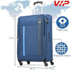 VIP TORONTO PLUS 4Wheel, Soft Luggage , TSA, Expandable , L-79-MEDIUM (Blue)