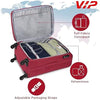 VIP TORONTO PLUS 4Wheel, Soft Luggage , TSA, Expandable , M-69-MEDIUM (RED)