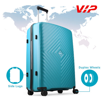 VIP Unisex Quad Hard Shell Spinner Wheels Luggage, ICE BLUE, 30x51x76-L