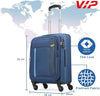 VIP TORONTO PLUS 4Wheel, Soft Luggage , TSA, Expandable , S-55-Small (Blue)