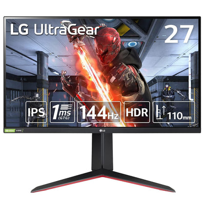ال جي 27GN65R-B شاشة ألعاب UltraGear™ بحجم 27 بوصة Full HD IPS  (GtG) ومتوافقة مع NVIDIA® G-SYNC® ‎