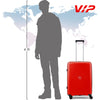 VIP Unisex Quad Hard Shell Spinner Wheels Luggage, Red, Medium 44.5 x 52 x 66 cm…