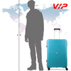 VIP Unisex Quad Hard Shell Spinner Wheels Luggage, ICE BLUE, 30x51x76-L