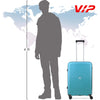 حقيبة سفر VIP بعجلات دوارة رباعية صلبة للجنسين، أزرق ثلجي، 44.5 × 52 × 66-M