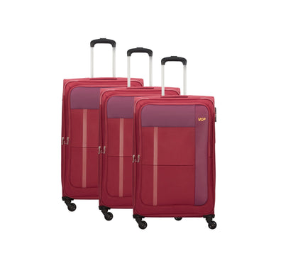 VIP TORONTO PLUS 4Wheel, Soft Luggage , TSA, Expandable , Set of 3pcs  (RED)