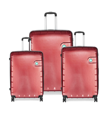 VIP LISBON 8W Hard Trolley-3PCS SET (RED)