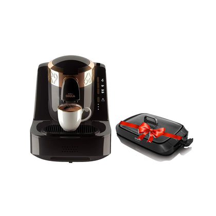 ARZUM OKKA TURKISH COFFEE MACHINE OK001 Black/Copper+ARZUM AR2092 GRILETTO PRO ELECTRICAL GRILL Free Gift