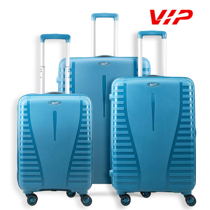 VIP QUEST PLUS 8 Wheel Hard Trolley Flushed TSA Lock (TEAL)-3PCS SET