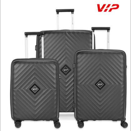 VIP QUAD 8W Hard Trolley-3PCS SET (BLACK)