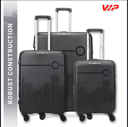 VIP Cityscape Plus Wheel Hard Luggage Set of 3PCS (Black)