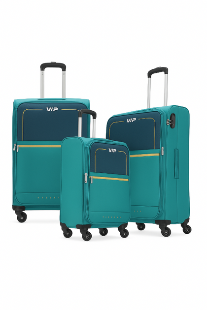 VIP EVOLVE PLUS 4Wheel, Soft Luggage , TSA, Expandable , Set of 3pcs (BLUE)
