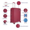 HAZE PLUS 8Wheel,Hard Trolley,TSA, Expandable, M-67cm(RED)