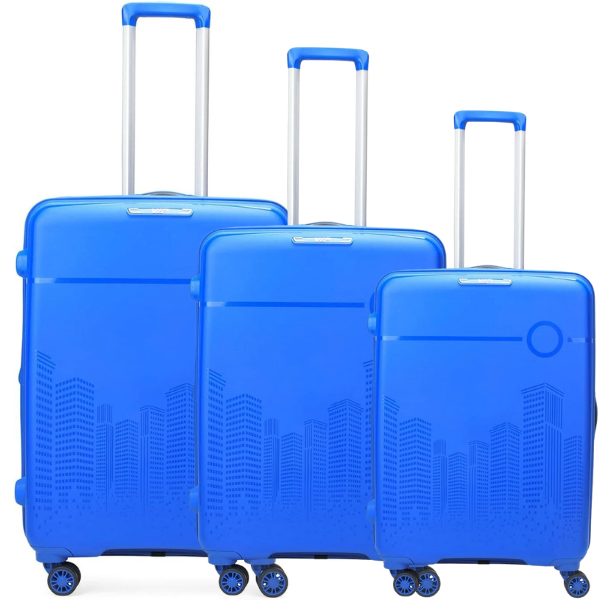 VIP Cityscape Plus Wheel Hard Trolley Luggage Set of 3PCS Blue GrandStores Saudi Arabia