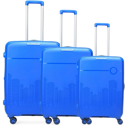 VIP Cityscape Plus Wheel Hard Trolley Luggage Set of 3PCS (Blue)