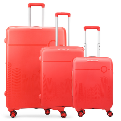 VIP Cityscape Plus Wheel Hard Luggage Set of 3PCS (Red)