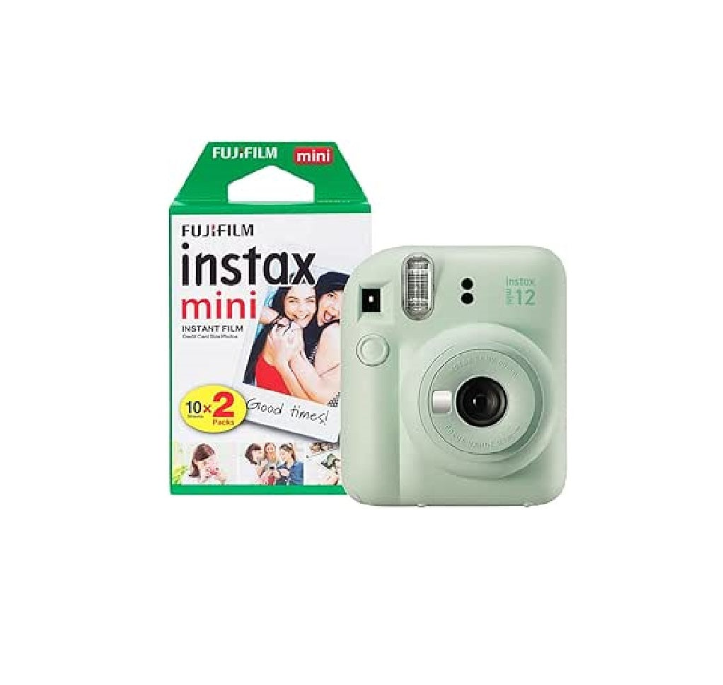 Instax Mini 12 Instant Film Camera Mint Green Pack 20 Film