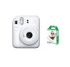 Instax Mini 12 Instant Film Camera Clay White + Pack 10 Film