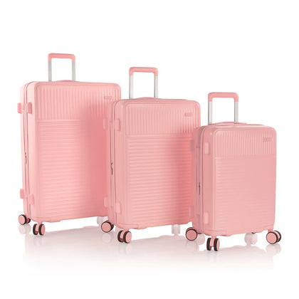 HEYS PASTEL 8Wheel,Hard Trolley, TSA, Expandable, 3Pcs Set (BLUSH)