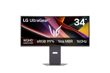LG 34G600A-B UltraGear™  Curved Gaming Monitor with 160Hz WQHD | 160Hz, AMD FreeSync™ Premium
