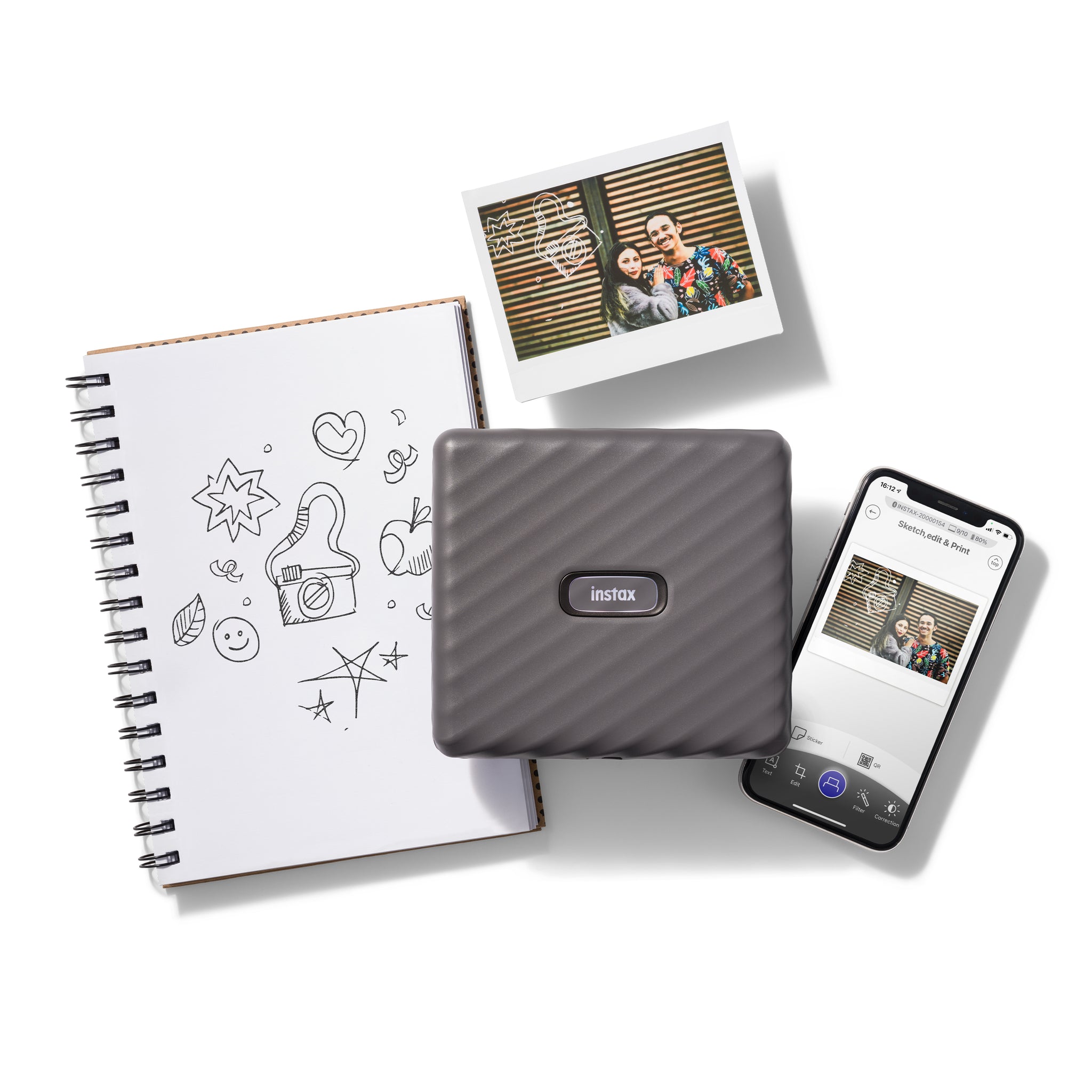 Fujifilm instax link wide printer (mocha gray) – GrandStores Saudi